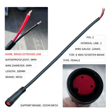 Extension câble de frein 2 pin rouge femelle