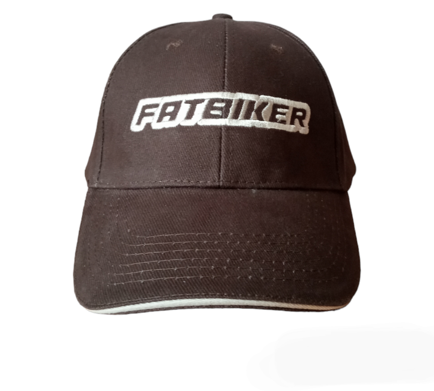 Casquette brodée "Fatbiker" boucle marron et beige