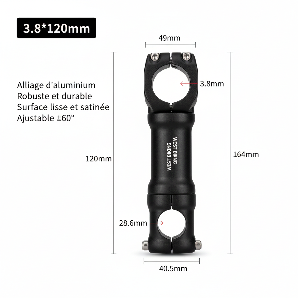 Potence ajustable VTT 31.8*120mm