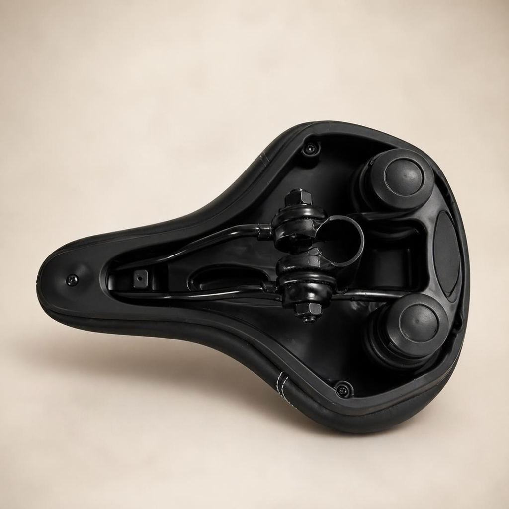 Selle de vélo noire avec ouverture centrale