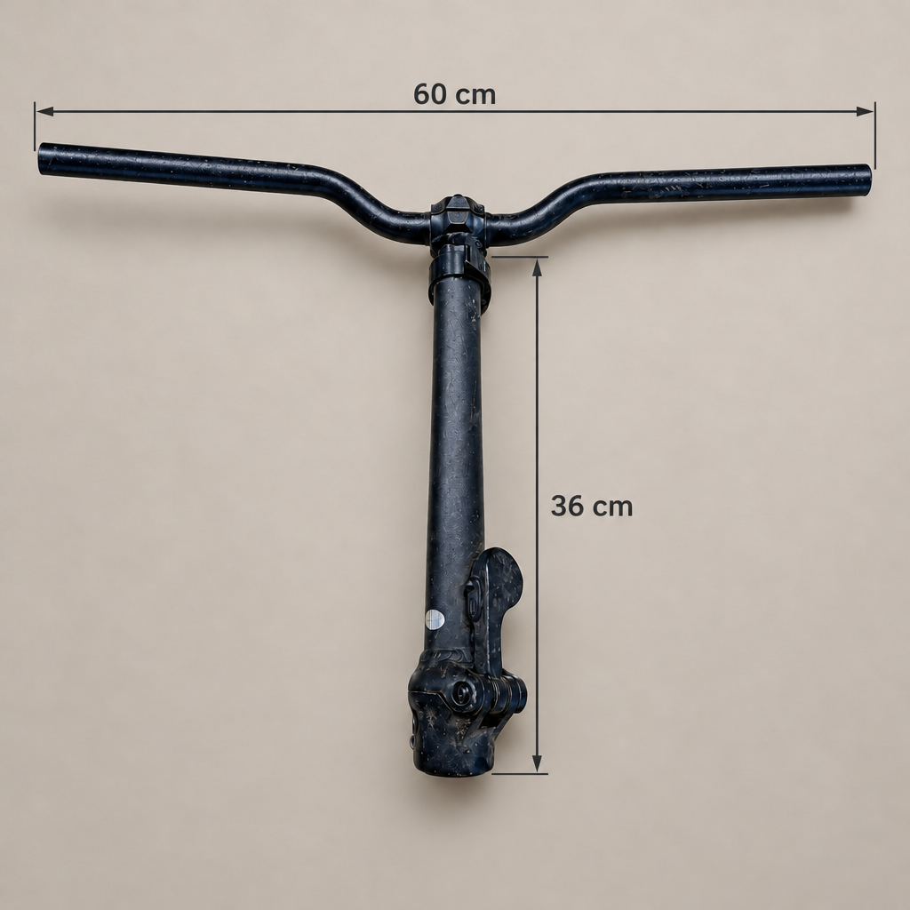 Guidon et potence avec les dimensions 60 cm et 36 cm