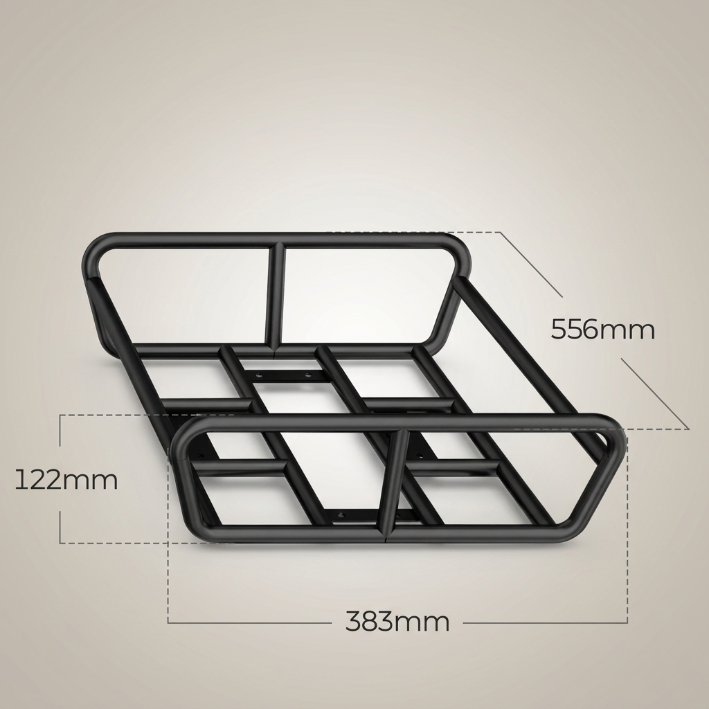 Panier seul sur fond doux avec ses dimensions