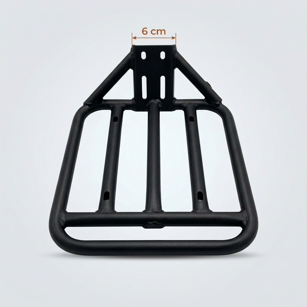 Porte-bagages avec une flèche de mesure de 6 cm sur la platine supérieure